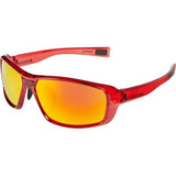 Madison Target Glasses Gloss Crystal Red Frame - Fire Mirror Lens