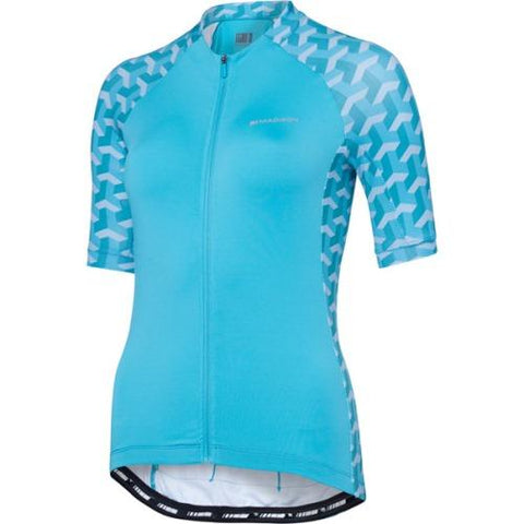 Madison Sportive Womens Short Sleeve Geo Camo Blue Curaco Jersey Front